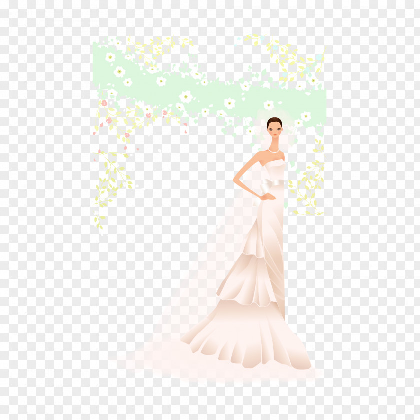 Wedding Dress Bride Petal Gown Shoulder PNG