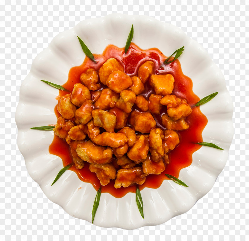 Chicken Fillet Sweet And Sour French Fries Dish Vegetable PNG