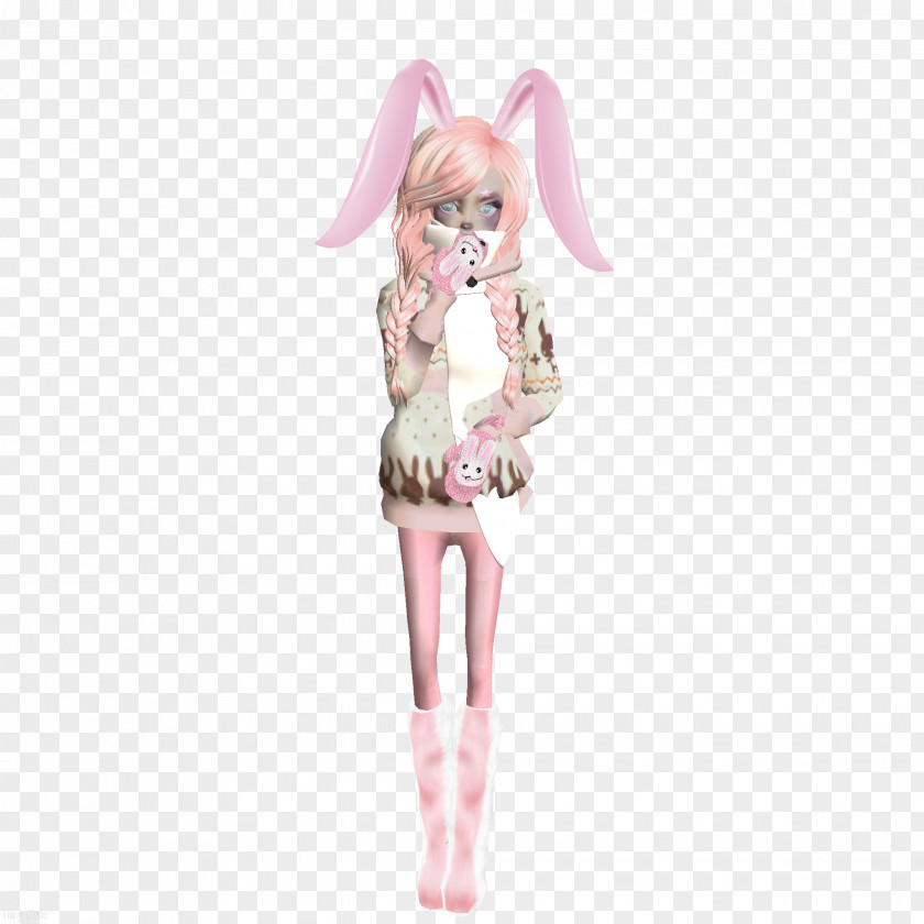 Doll Easter Bunny Pink M Costume Figurine PNG