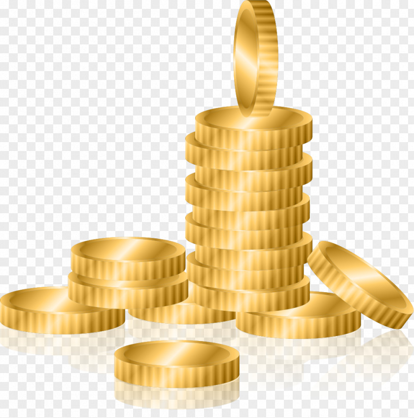 Gold Coins Incandescent Light Bulb Euclidean Vector PNG