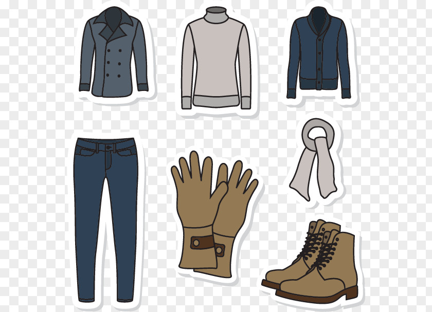 Hand-painted Winter Clothing Trousers Jeans PNG