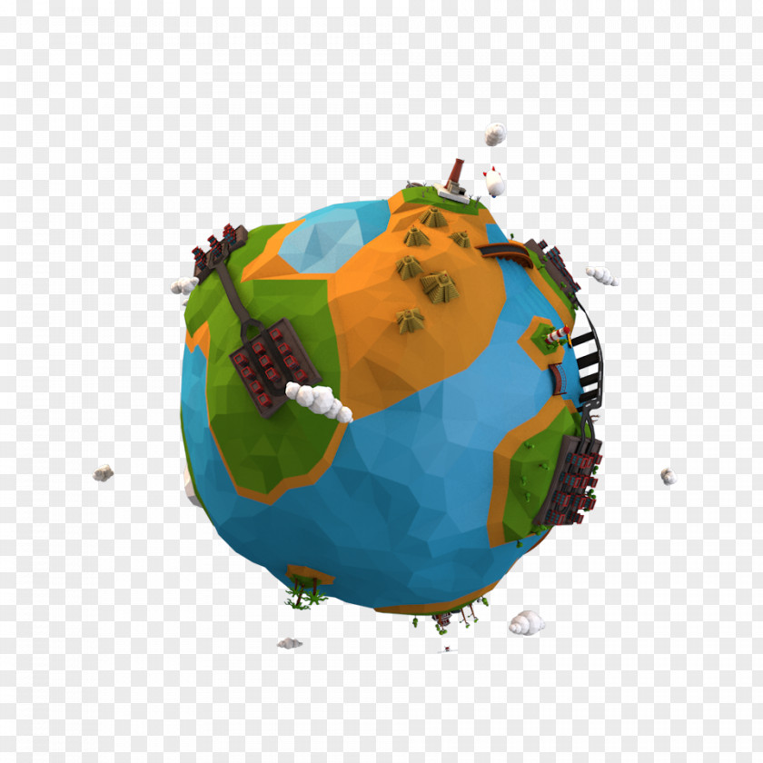 Low Poly Earth Cinema 4D Polygon Mesh Rendering PNG