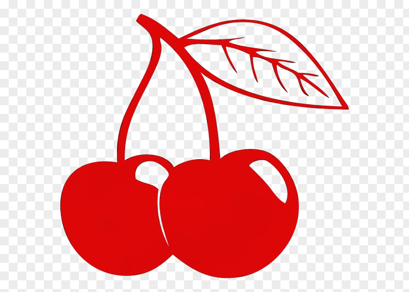 Line Art Drupe Red Clip Cherry Plant PNG