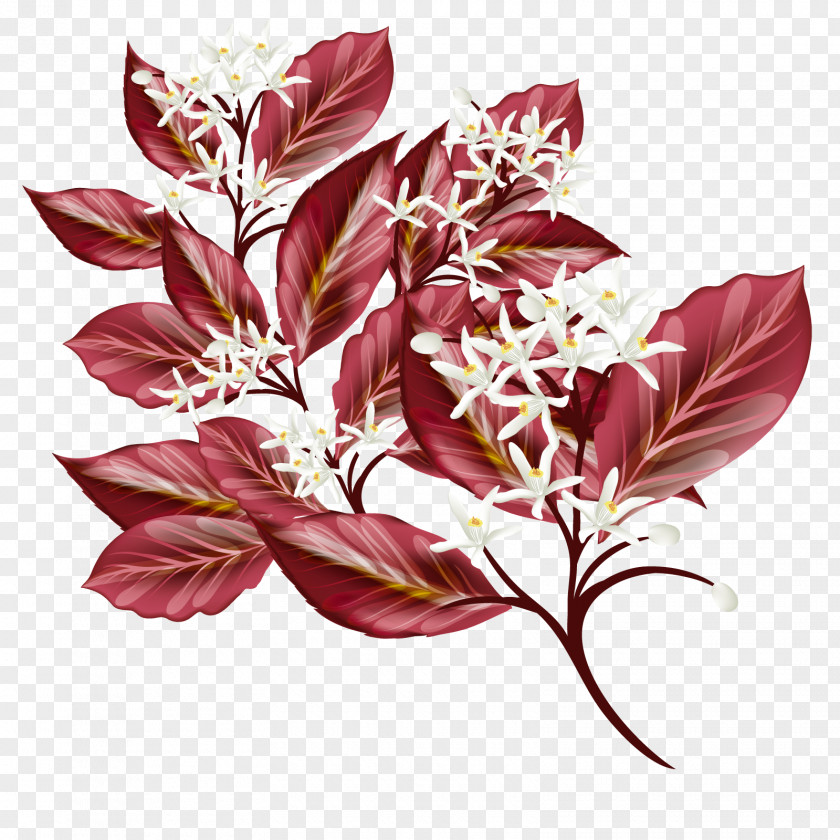 Vector Leaves And Flowers PNG