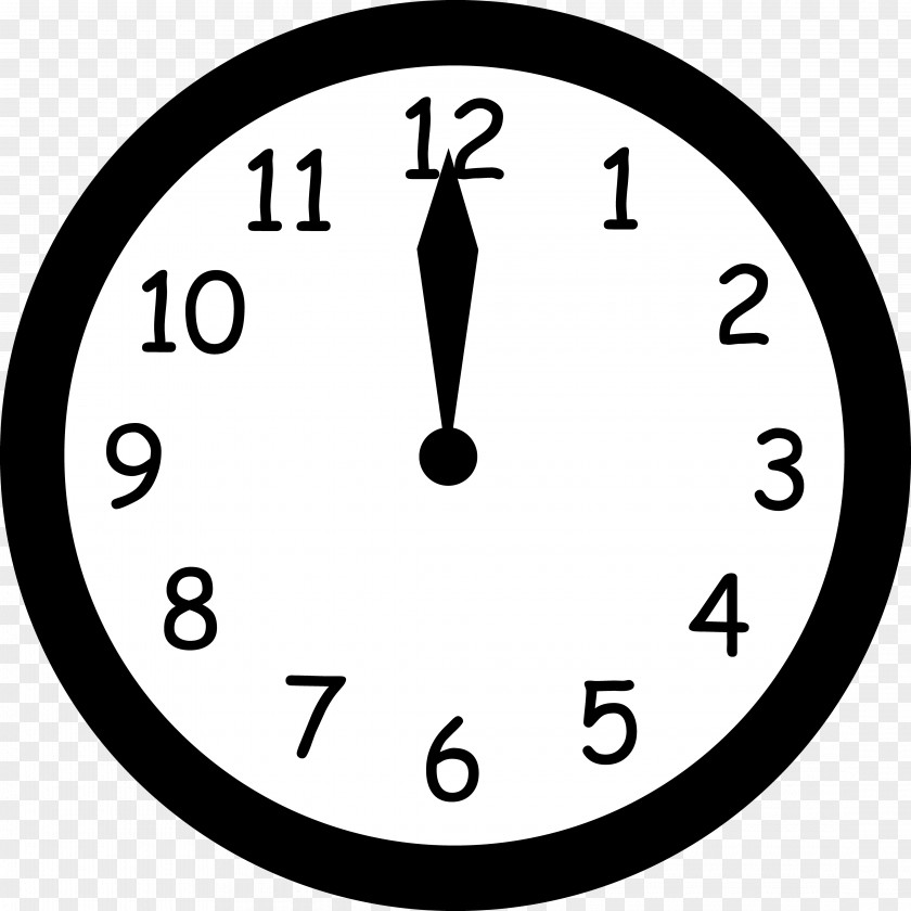 Wall Clock Clipart Digital Black And White Clip Art PNG