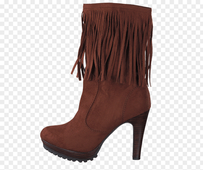 Continental Fringe Boot Suede Brown Leather PNG