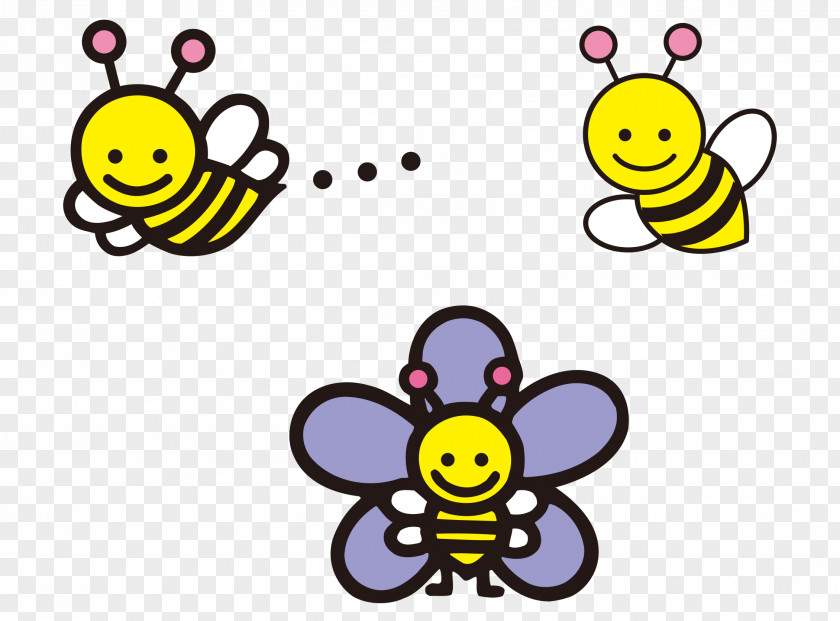 Vector Cartoon Hand Painted Cute Flying Bees Honey Bee Insect Animation PNG