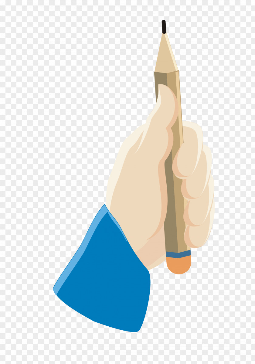 Vector Hand Holding Pencil Material Illustration PNG