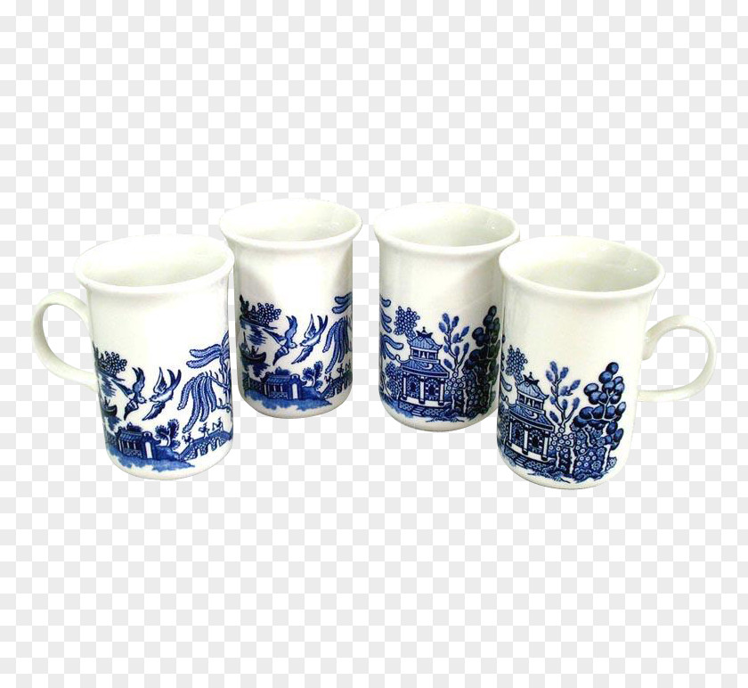 Mug Coffee Cup Ceramic Glass Blue And White Pottery PNG