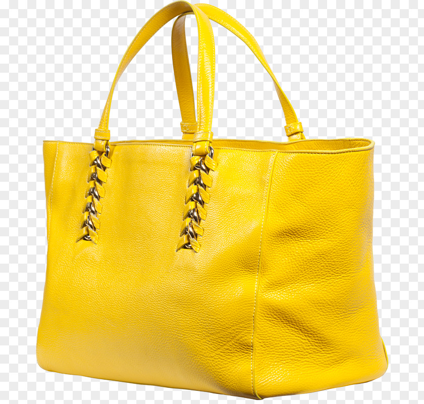 Bag Tote Yellow Leather Handbag PNG