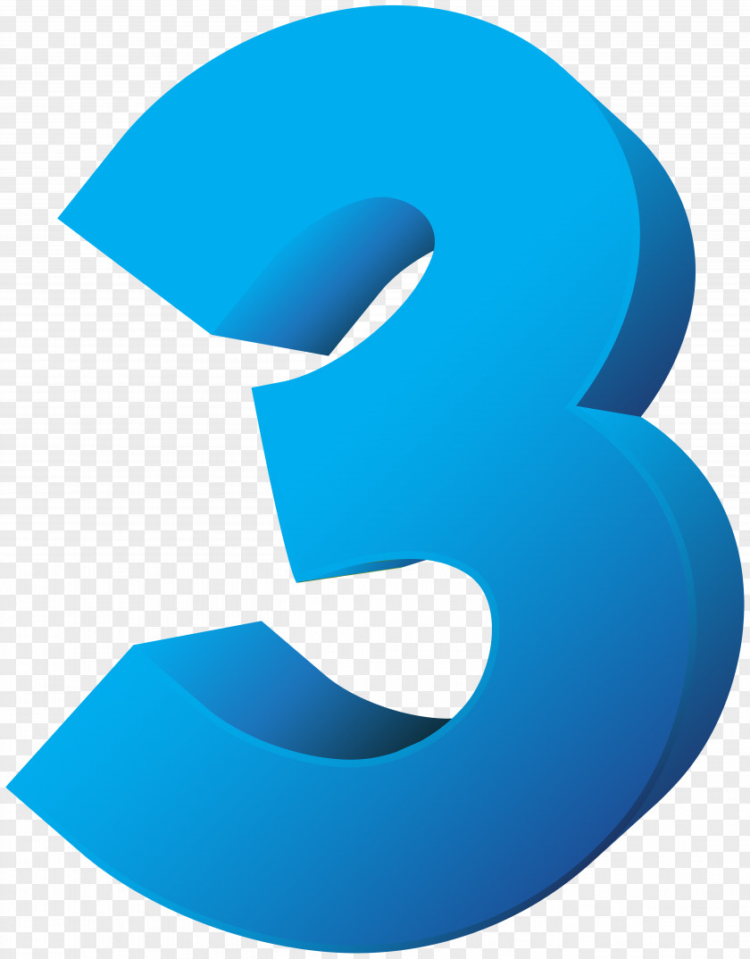 Blue Number Three Transparent Clip Art Image Royalty-free PNG