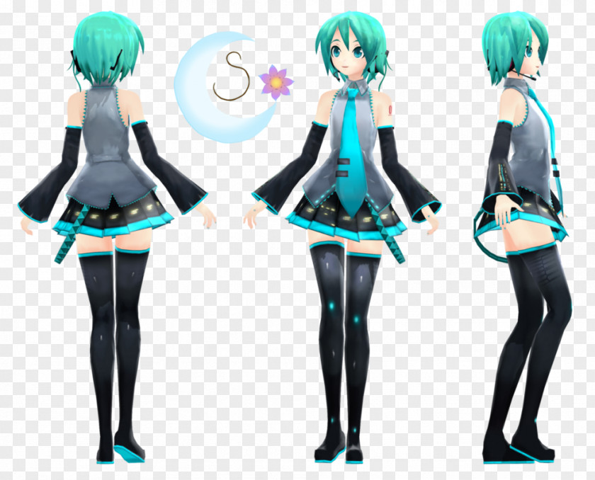 Hatsune Miku Miku: Project DIVA Black Hair MikuMikuDance PNG