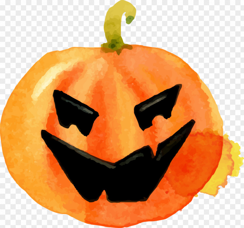 Halloween Pumpkin Watercolor Paper Jack-o'-lantern Calabaza PNG
