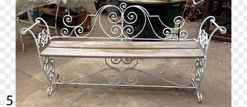 Iron Wrought Bench Table Garden PNG