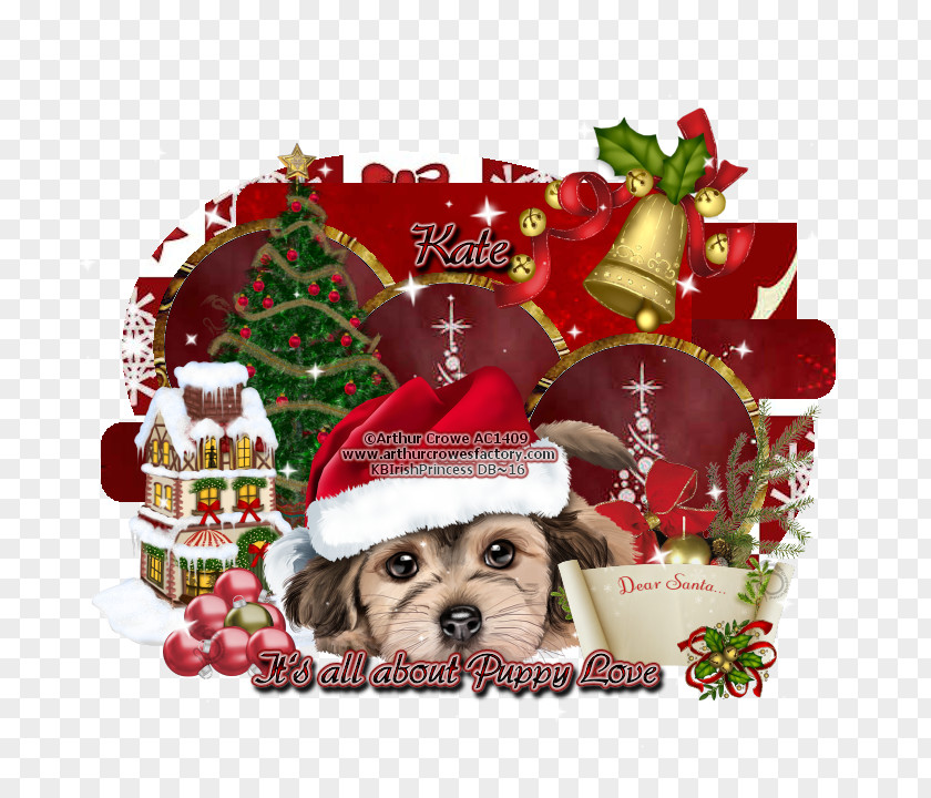 Puppy Love Christmas Ornament Dog Breed PNG