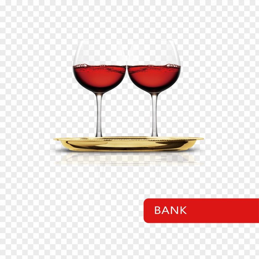 Red Wine Logo Bank Publicity Glass PNG
