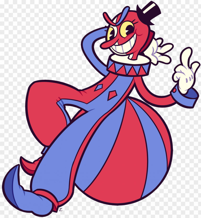 Funny Clown Cuphead Beppi's Restaurant Bendy And The Ink Machine Fan Art Drawing PNG