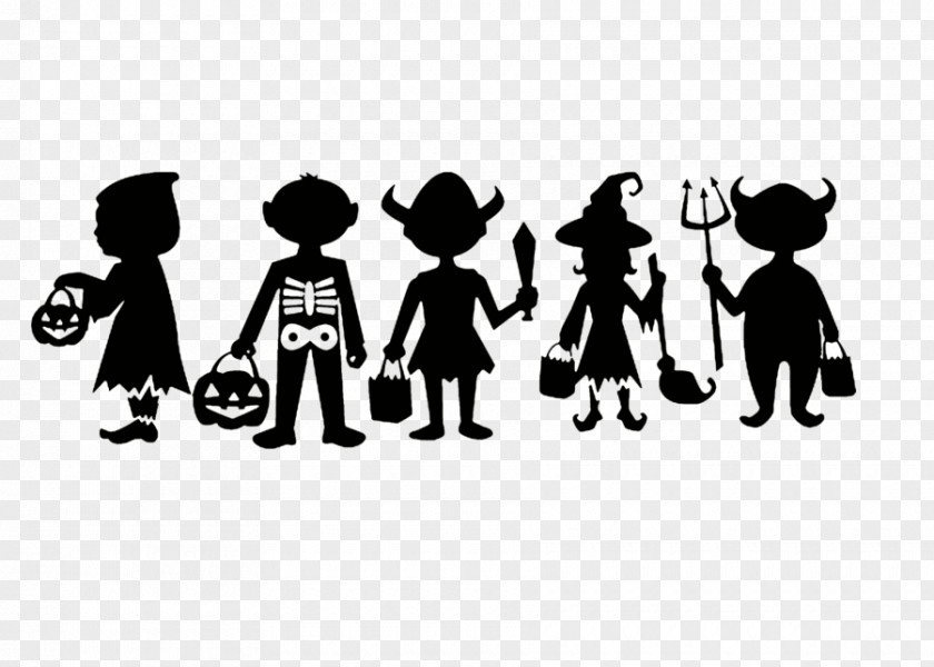 Silhouette Trick-or-treating Halloween PNG