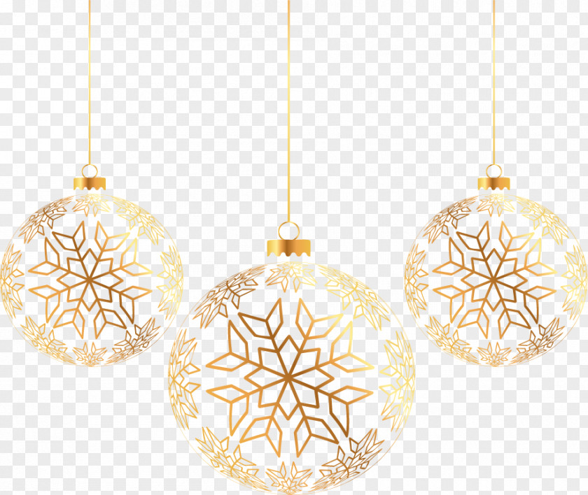 Three Golden Christmas Balls Ornament Tree PNG