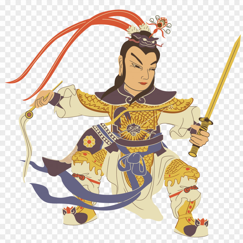 Warrior Illustration Costume Design Spear Character PNG
