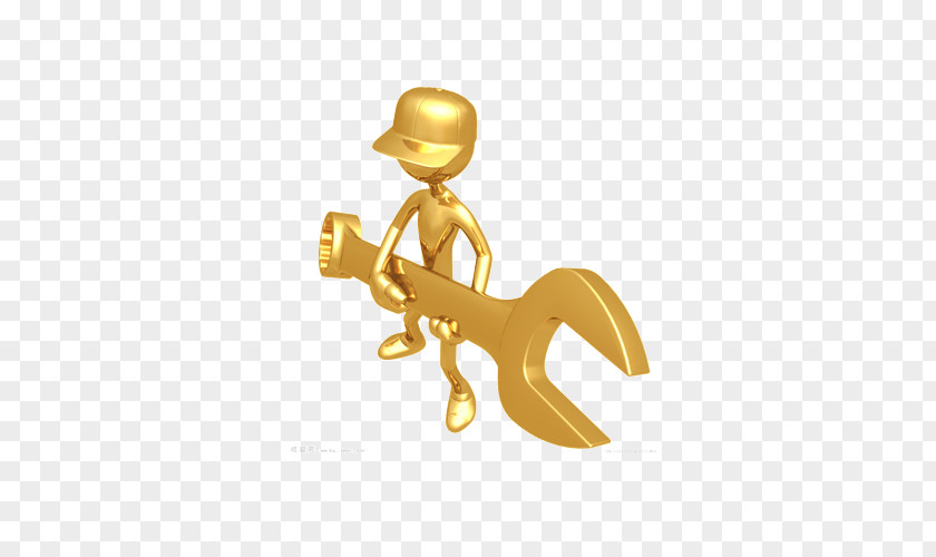Gold Villain Wrench Material Picture Clip Art PNG
