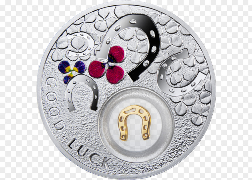 Lucky Symbols Silver Coin Gold Proof Coinage PNG