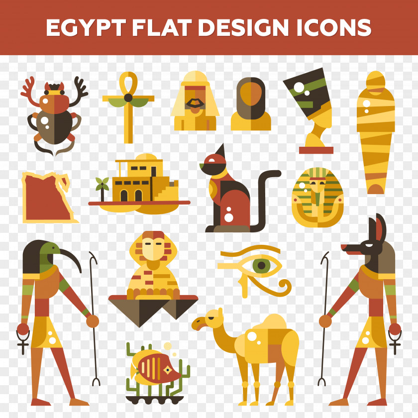 Egypt Element Illustration Ancient Flat Design Egyptian PNG