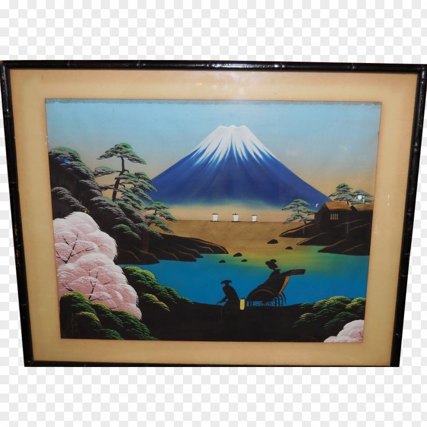 Painting Watercolor Mount Fuji Japanese PNG