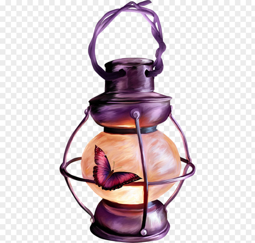 Butterflies And Oil Lamp Light Fanous Ramadan Lantern PNG