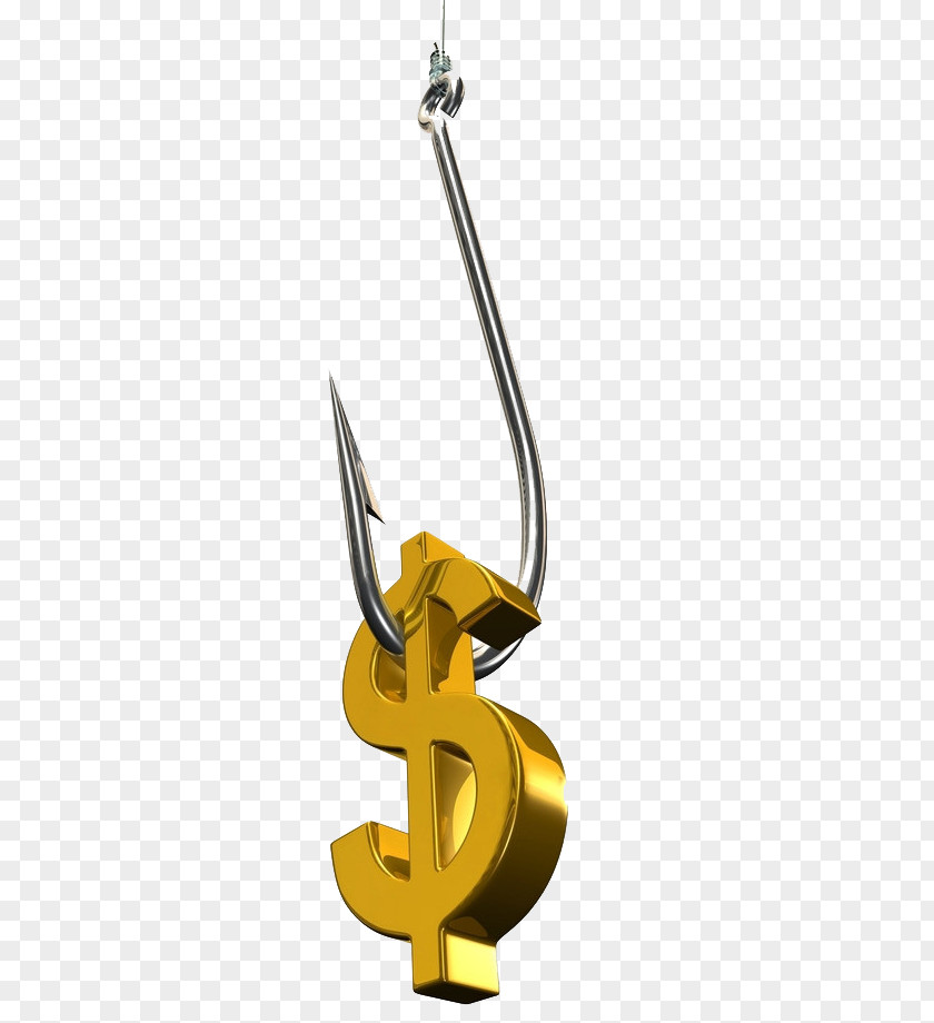 Creative Dollar Sign Finance United States Money Fish Hook PNG