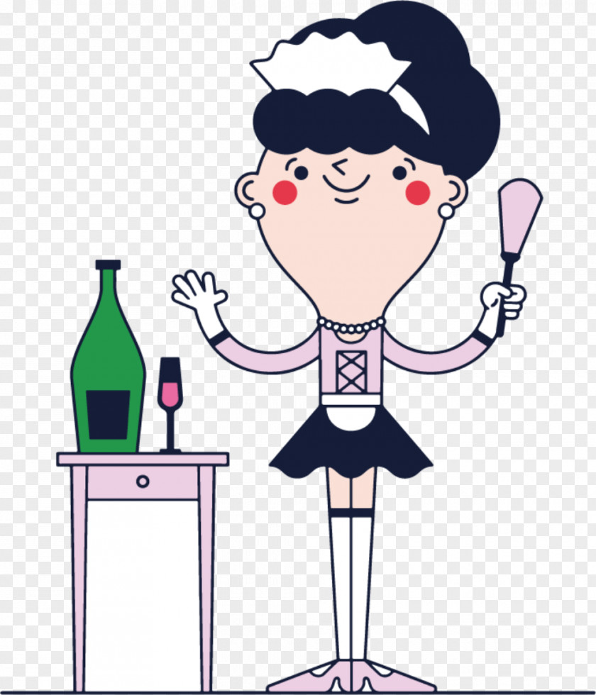 Maid Dress Up French Illustration PNG
