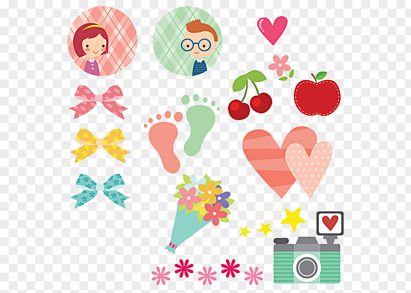 Lovely Footprints Camera Clip Art PNG