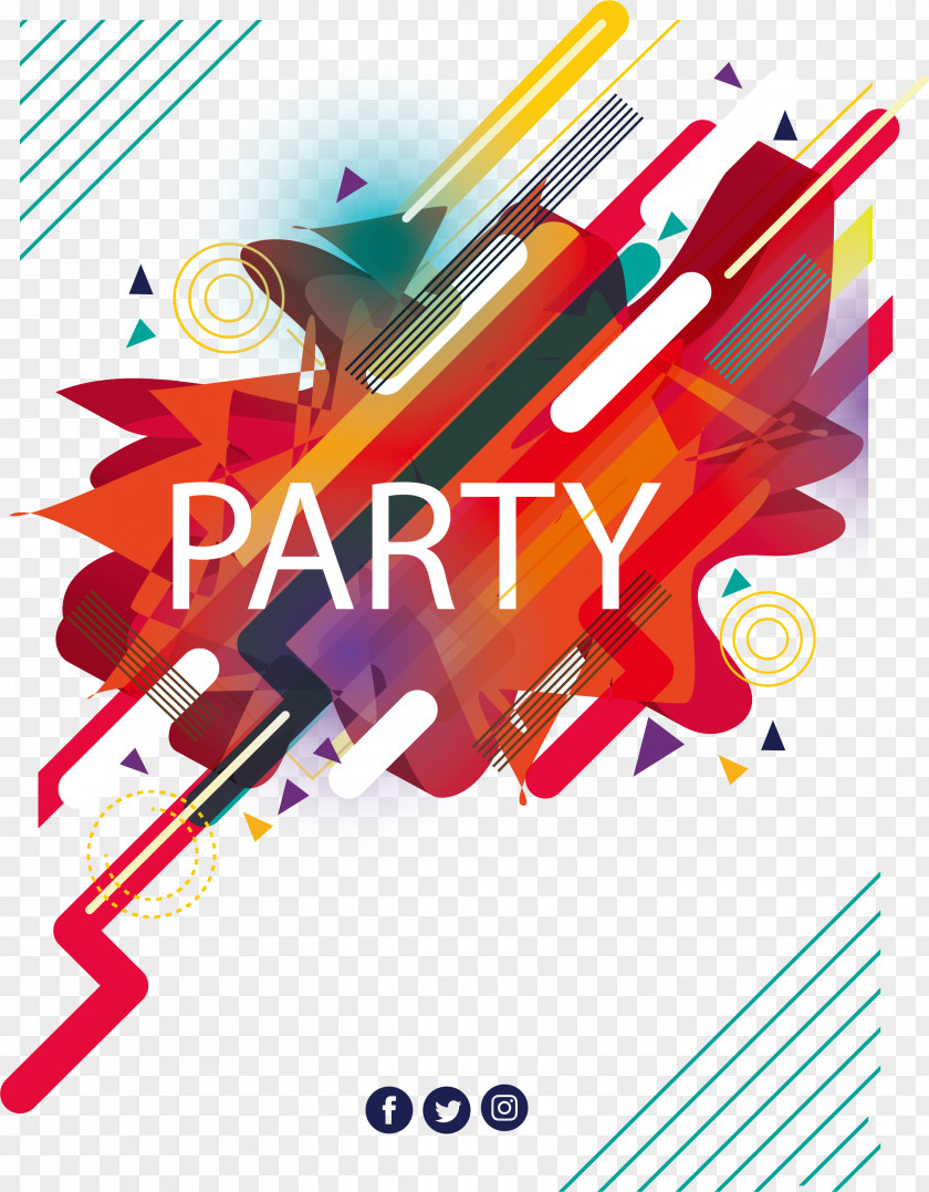 Party Poster Music Festival PNG festival, Abstract geometry party Poster, text art clipart PNG