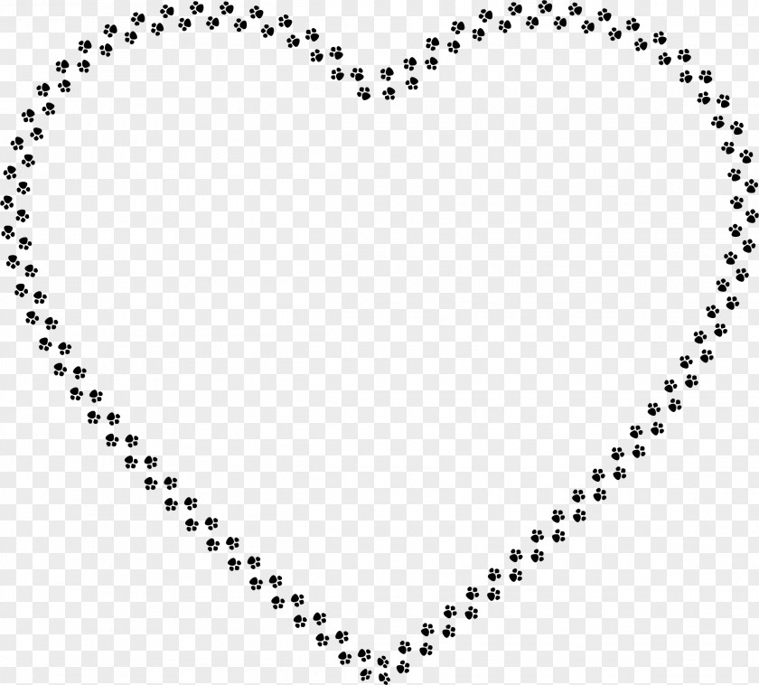 Paw Prints Heart Clip Art PNG