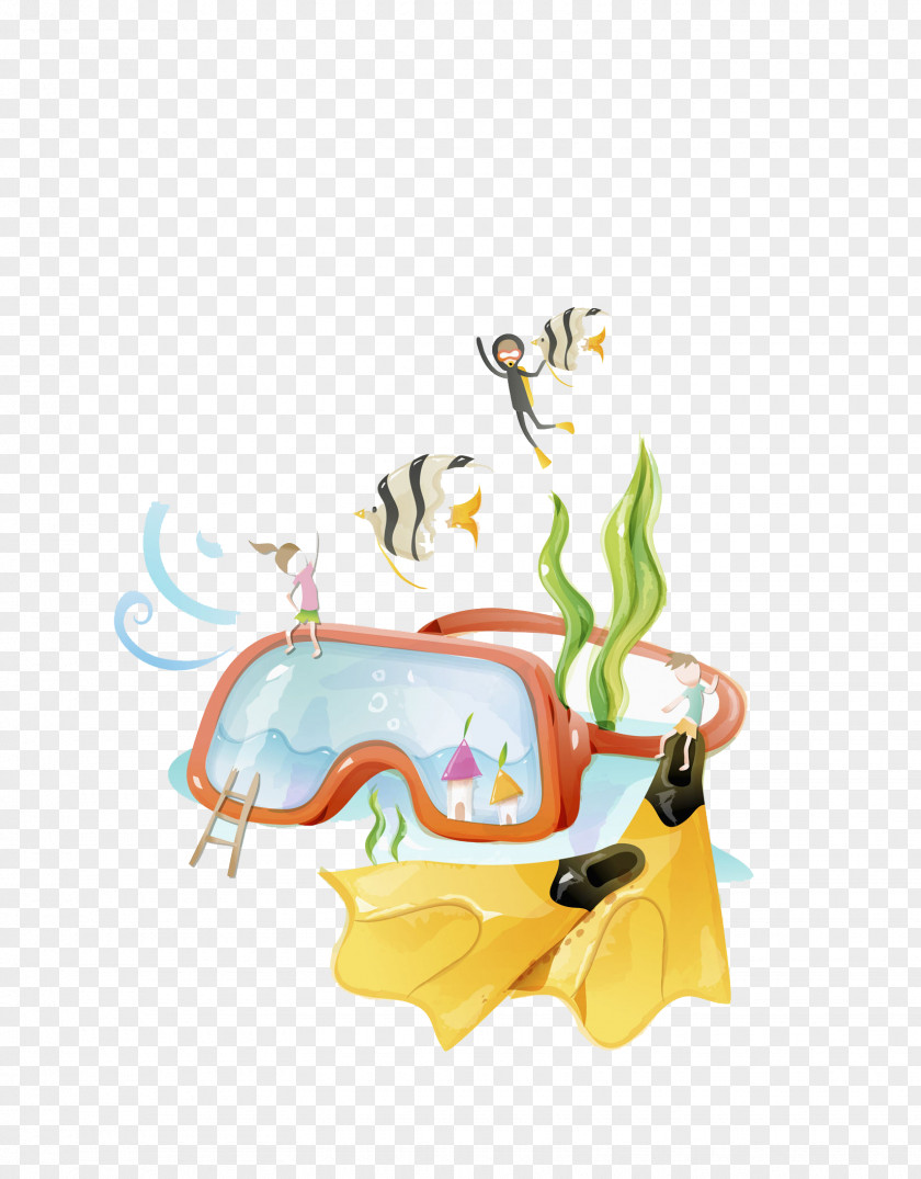 Diving Goggles Cartoon Glasses Clip Art PNG