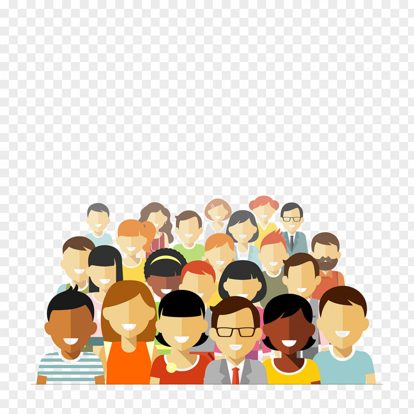 A Sea Of People Flattened Community Social Group Illustration PNG