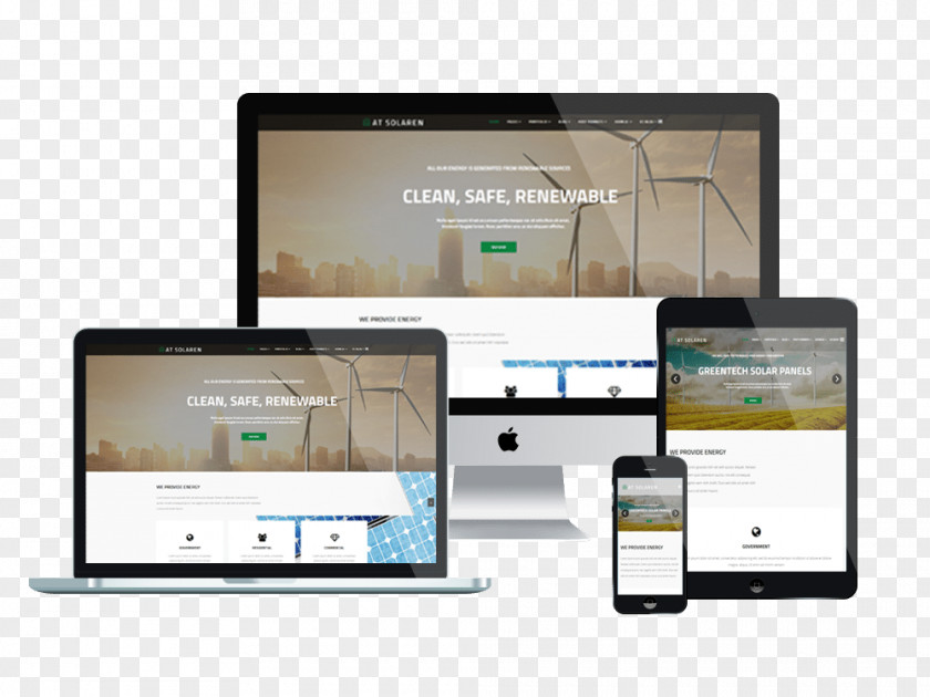 WordPress Responsive Web Design Development Template System Mockup PNG