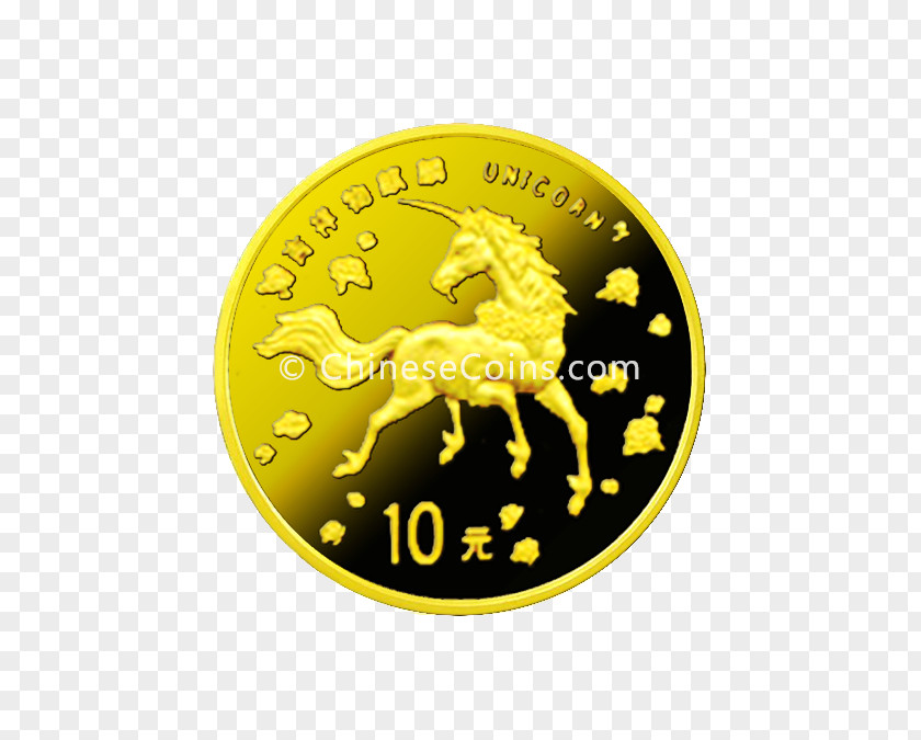 Coin Gold Unicorn Yuan Qilin PNG