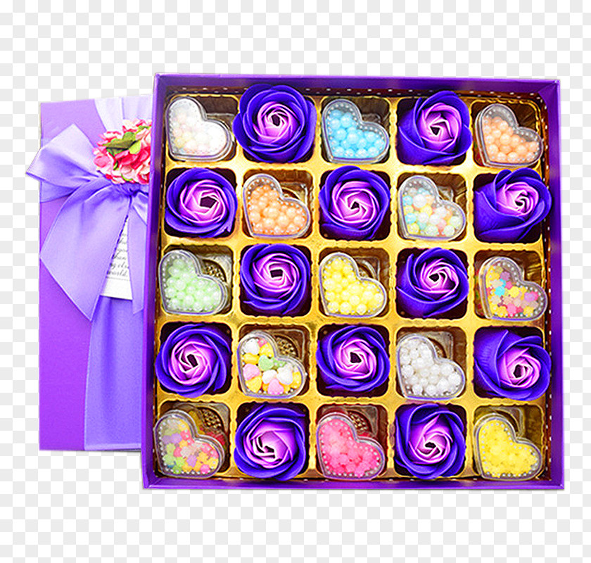 Purple Flower Color Candy Boxes Box! Hard PNG