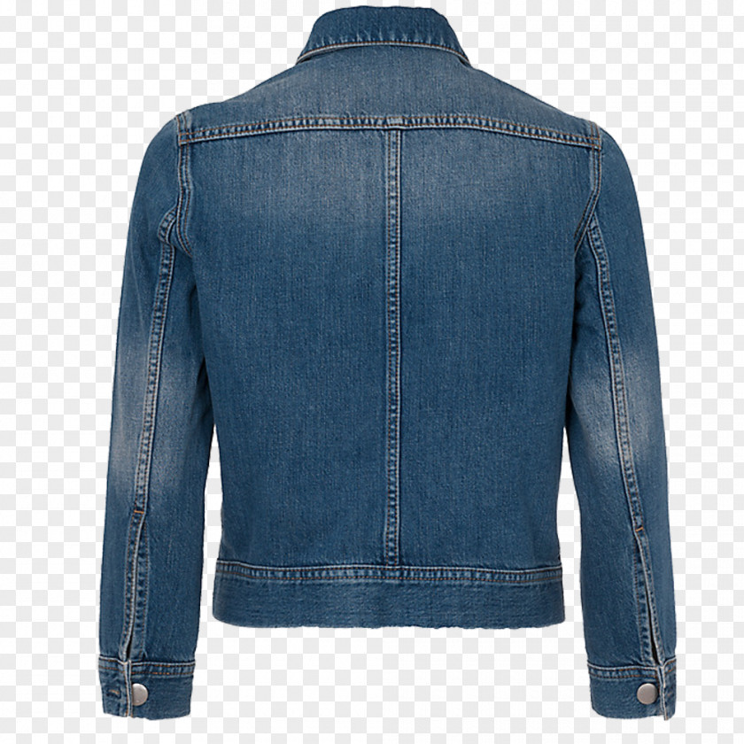 Jacket Leather Cobalt Blue Denim PNG