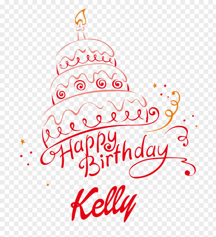 Kelly Birthday Cake Greeting & Note Cards Happy Wish PNG