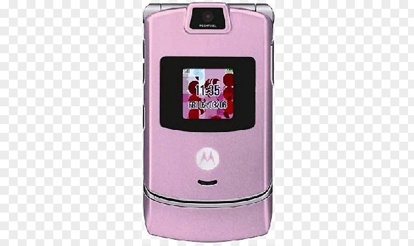 Motorola Razr V3c Droid Telephone Verizon Wireless Clamshell Design Pink PNG