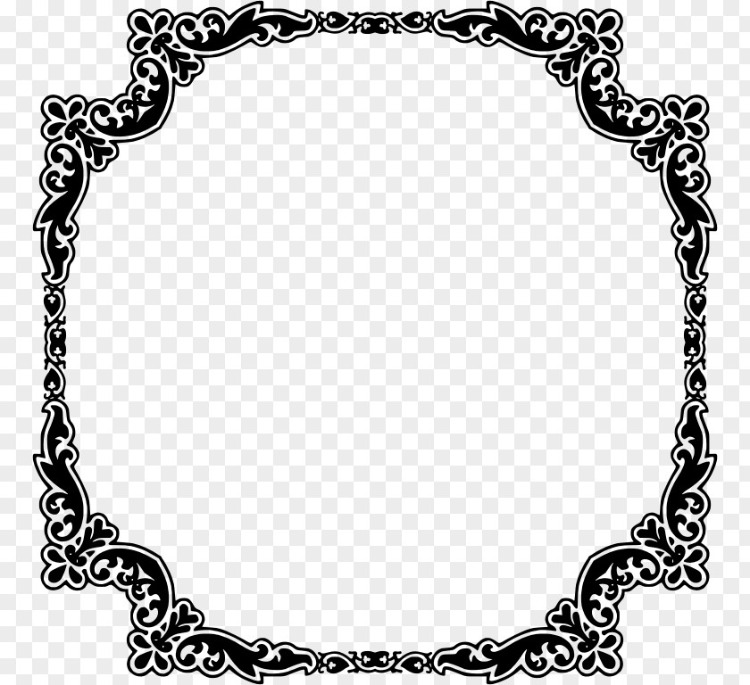 Round Border Picture Frames Art Deco Line Clip PNG