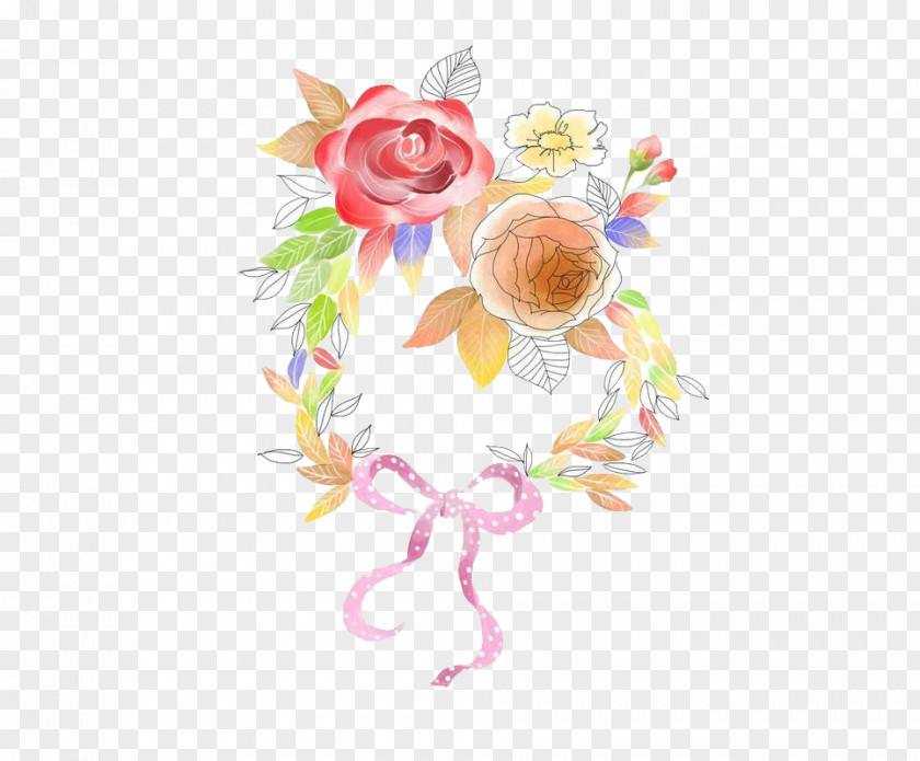 Beautiful Flower Belt Watercolor Painting Beach Rose PNG