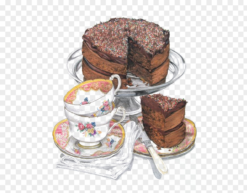British Afternoon Tea Chocolate Cake Fruitcake Cupcake PNG