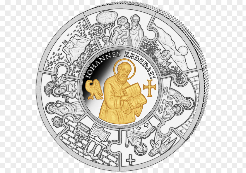 Coin Apostle Saint Disciple Silver PNG