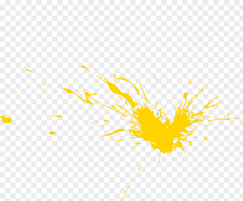 Yellow Splash Watercolor PNG