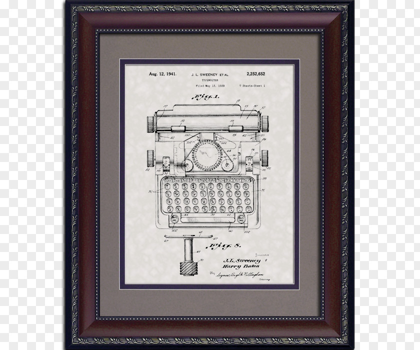 Typewriter United States Patent And Trademark Office Drawing Toy Picture Frames PNG