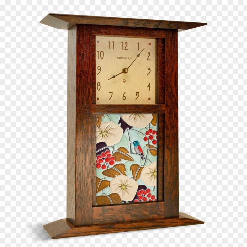 Arts And Crafts Motawi Tileworks Mantel Clock Movement Furniture PNG
