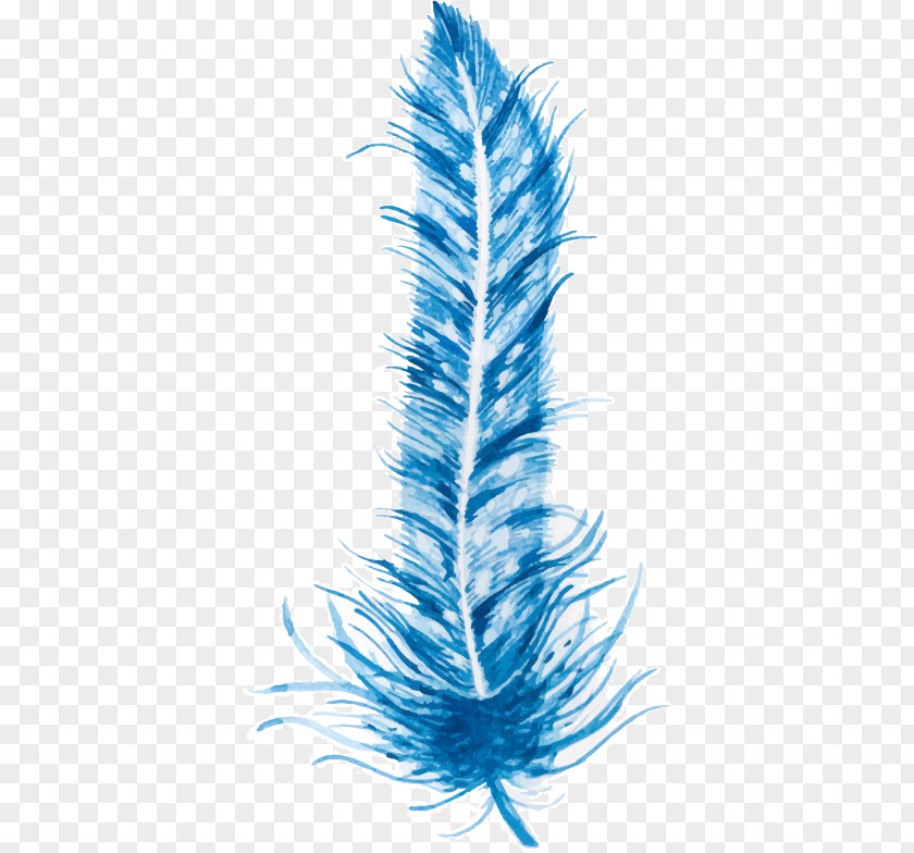 Blue Feather Clip Euclidean Vector PNG